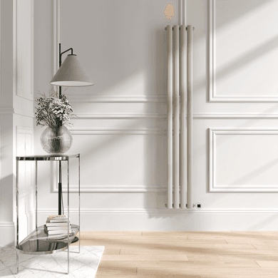 Linen Vertical Smart Electric Radiator with Wi-Fi Thermostat - 1000W - H1600xW236 - Bathroom Safe