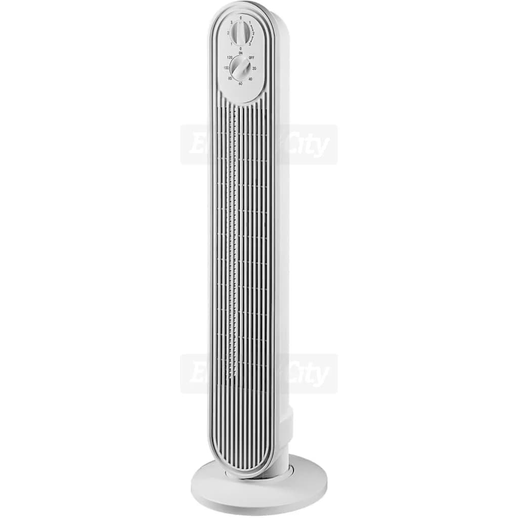 Daewoo 30 Inch Slim Oscillating Tower Fan with 2-Hour Timer &amp; 3 Speed Settings | White
