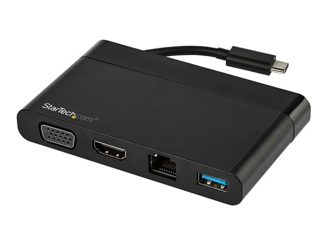 STARTECH.COM - Startech USB C Multiport Adapter with HDMI, VGA, Gigabit Ethernet & USB 3.0, USB C to 4K HDMI or 1080p VGA Display Mini Dock Hub, USB Type-C Travel Docking Station for USB-C Laptops - Portable USB-C Dock (DKT30CHVCM) - docking