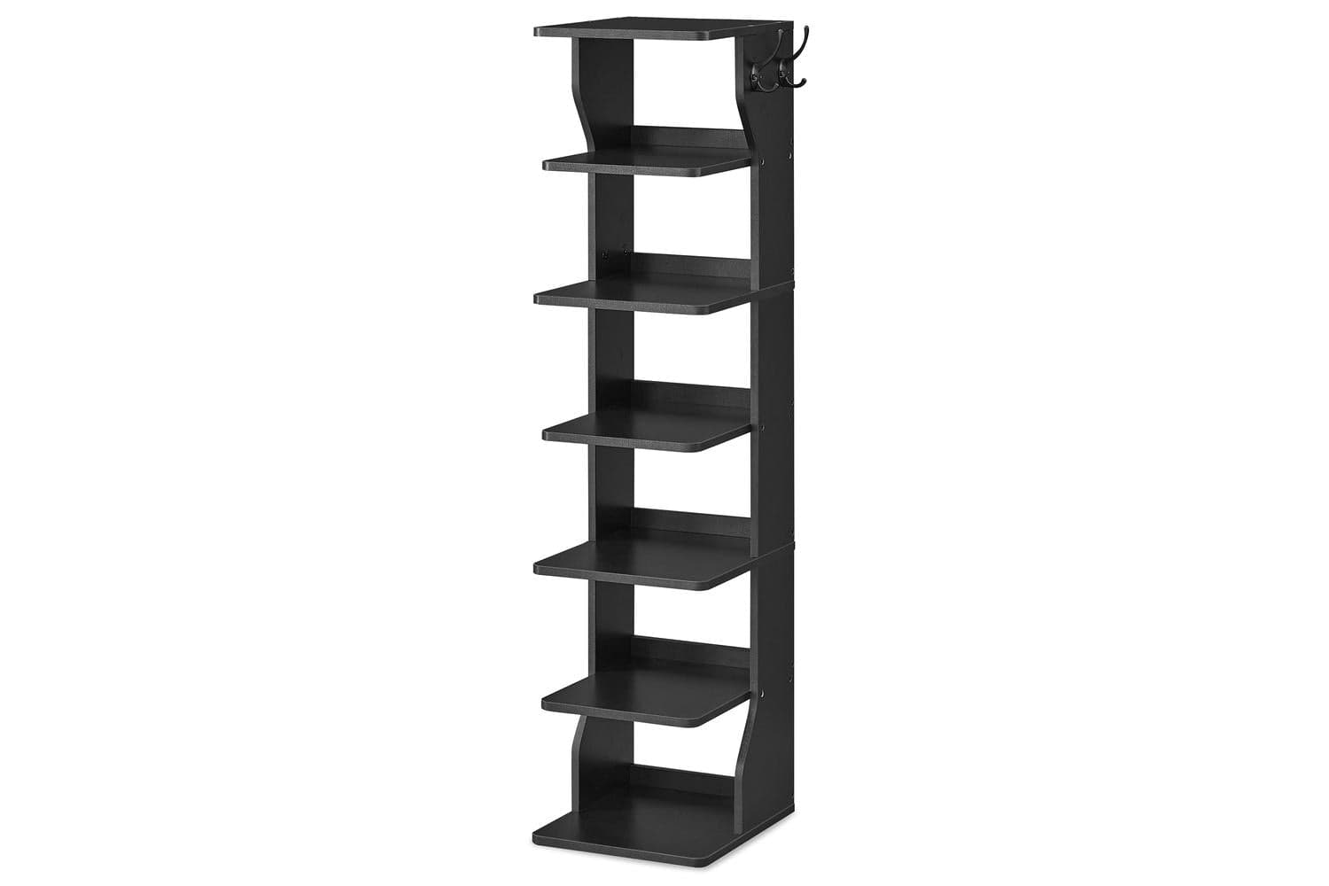 7-tier Vertical Shoe Rack | Shoe Storage Organiser | Particleboard | Slim Black