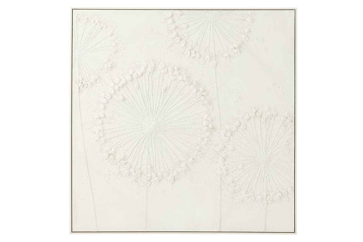 Dandelion Framed Canvas Wall Art | White | 100 x 100 cm | Assorted Designs (1 Piece)