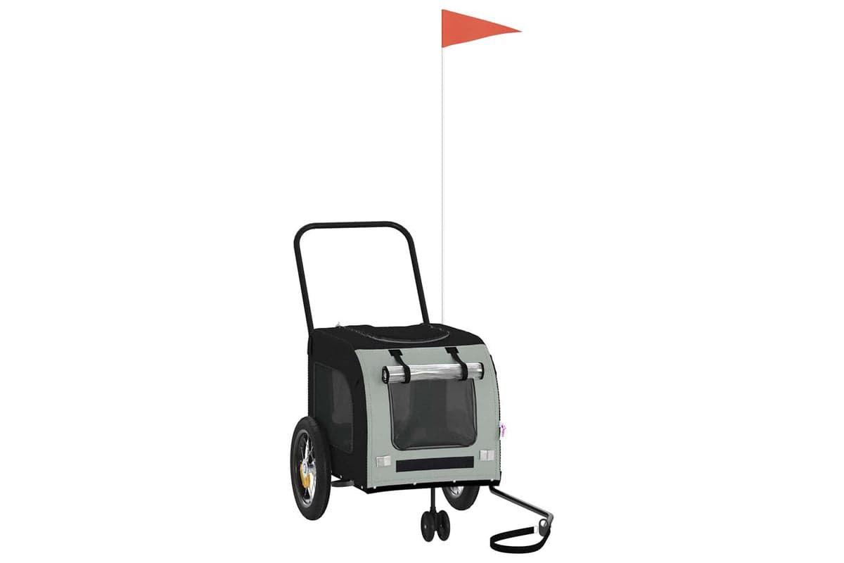 Vidaxl Pet Bike Trailer Grey And Black 545 X 120 X 161 Cm
