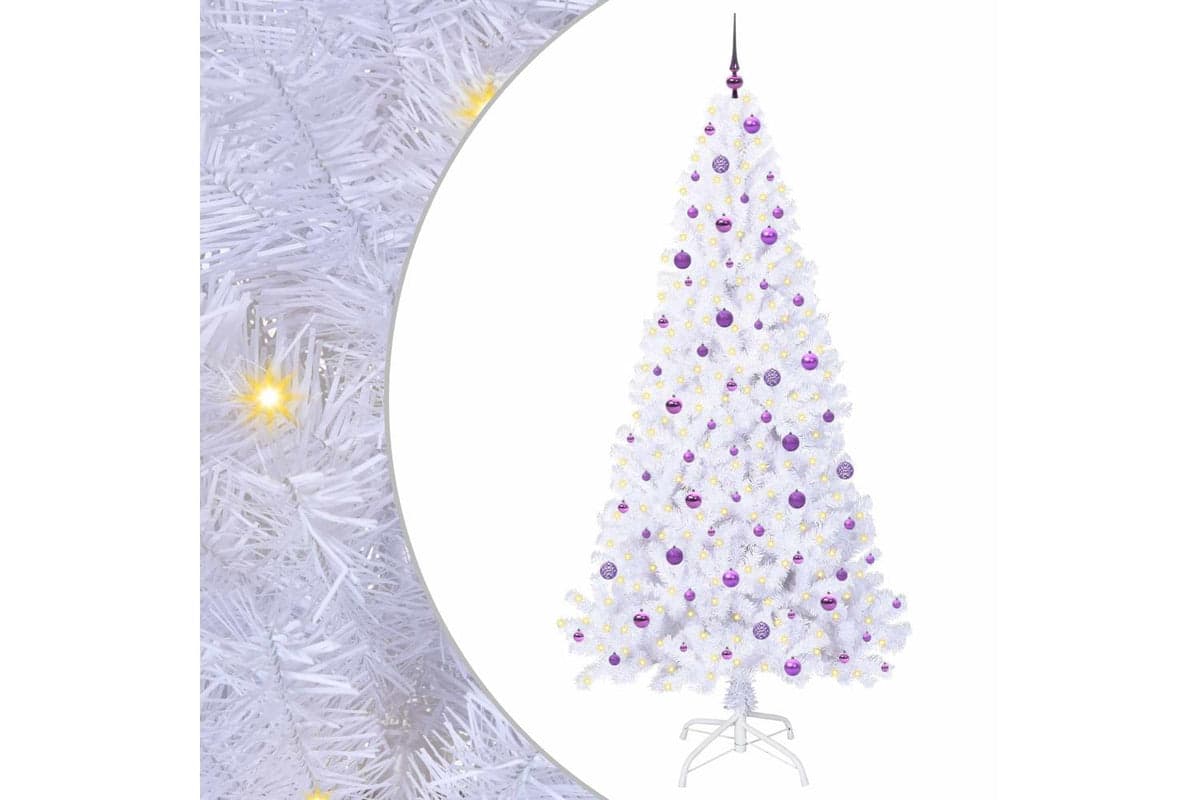 Vidaxl Artificial Christmas Tree With Stand White 240 Cm Pvc And Steel