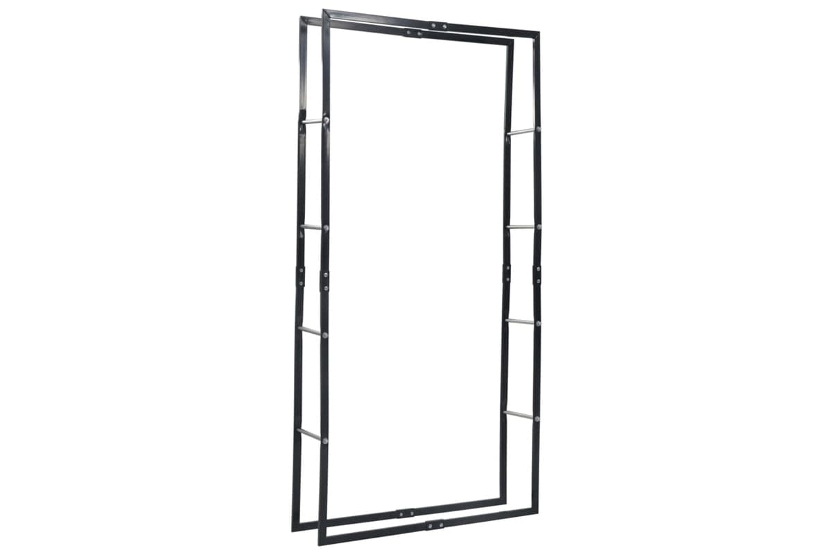 vidaXL 286286 Firewood Rack Black 100x25x200cm Steel