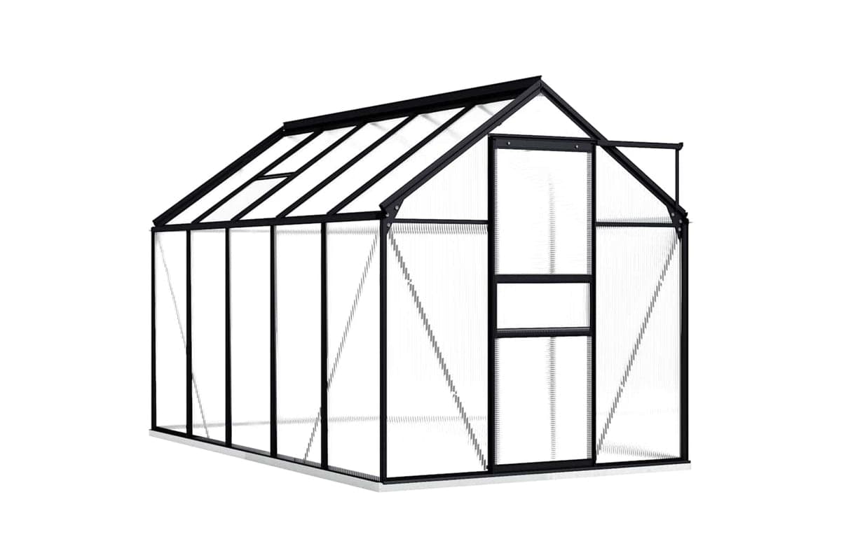 Vidaxl 48217 Greenhouse With Base Frame Anthracite Aluminium 5.89 Sq M