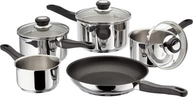 Judge Vista Draining Set of 5 Stainless Steel Saucepans | J3C1