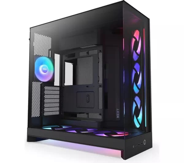 NZXT H9 Flow RGB+ ATX Mid-Tower PC Case - Black