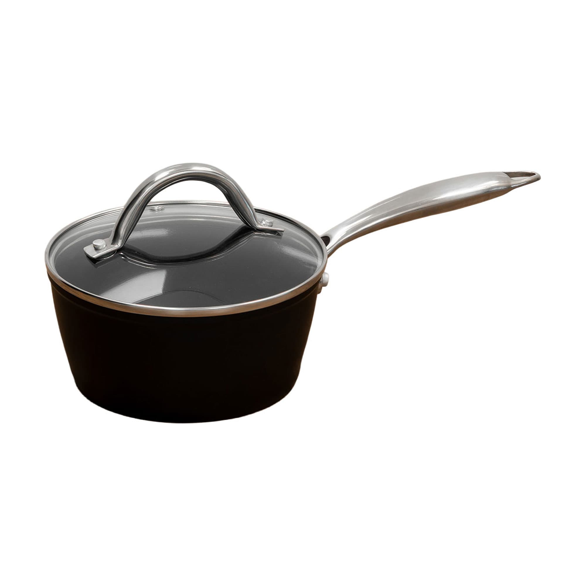 Forged Aluminium Saucepan with Glass Lid 16cm