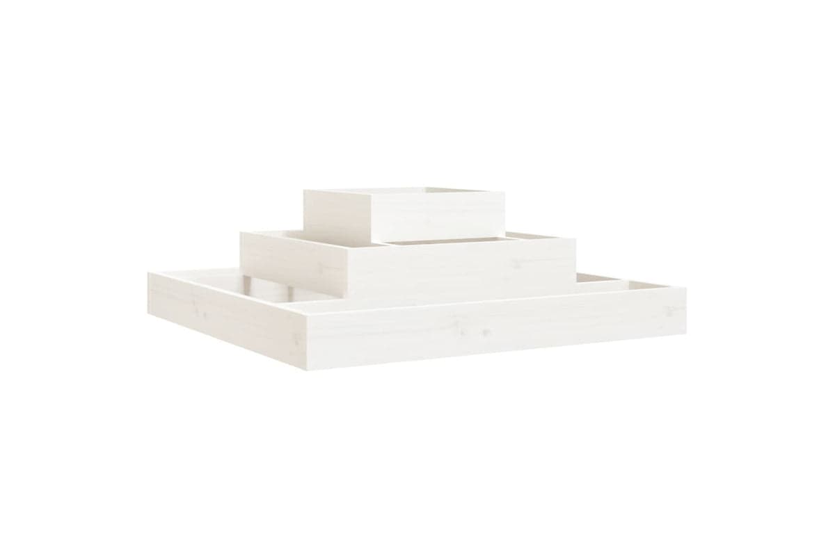 vidaXL 823865 Planter White 80x80x27cm Solid Wood Pine