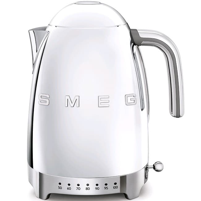 Smeg 50's Retro Style Variable Temperature Kettle Polished Stainless Steel | KLF04SSUK