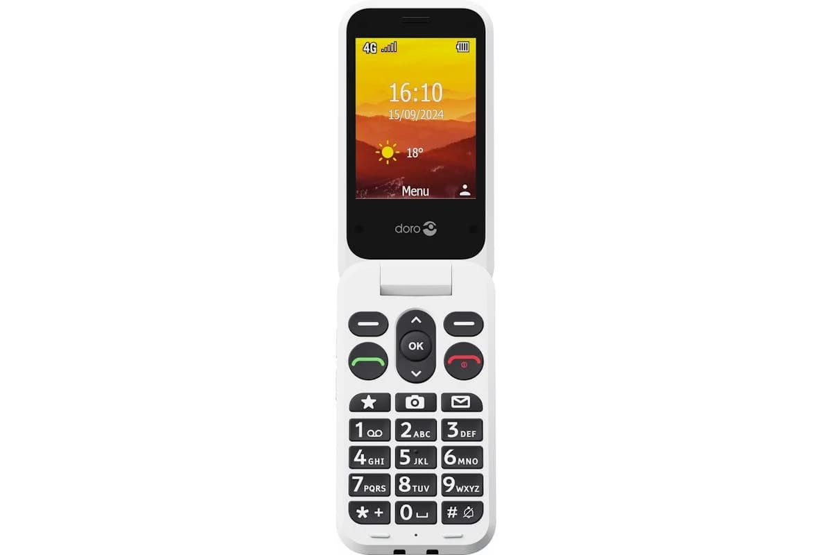 Doro Leva L20 | 4g Feature Phone | Heat Resistant Plastic | Standard Size | White