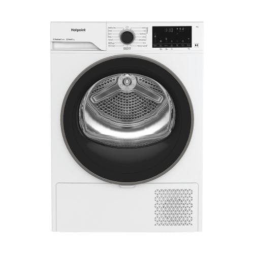 HOTPOINT            9KG C ENERGY RATING HEAT PUMP TUMBLE DRYER - WHITE WITH BLACK DOOR