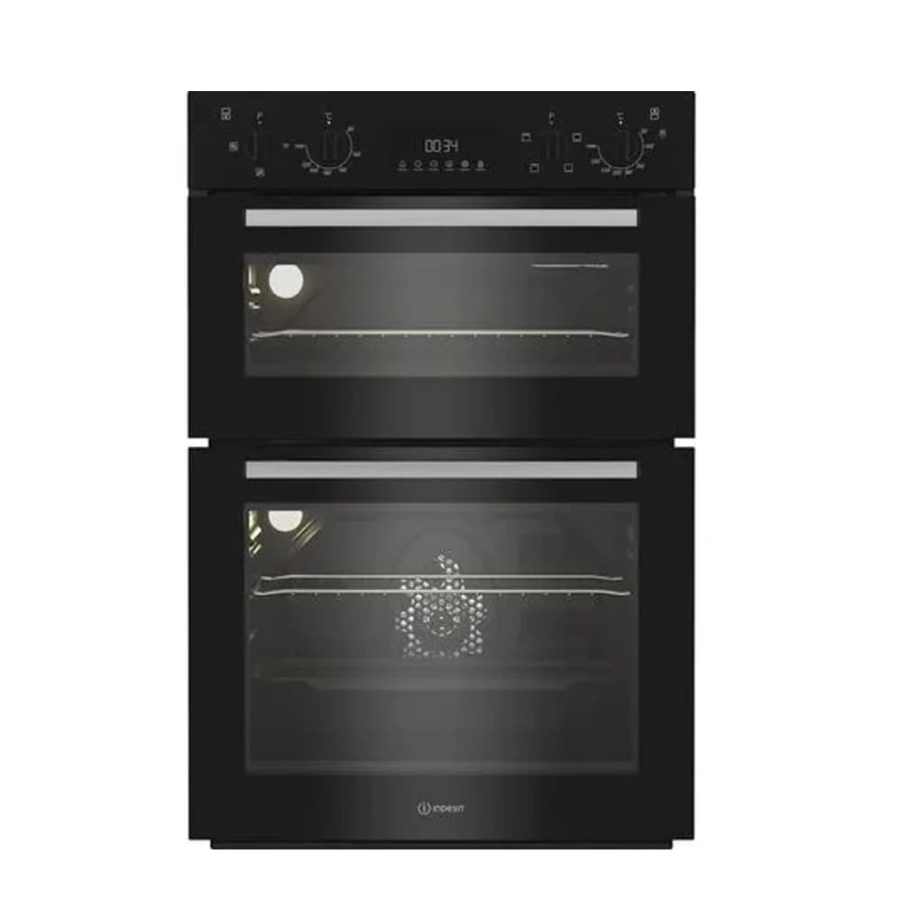 Indesit DII10DB 36/69L Electric Double Oven with Fan – Black