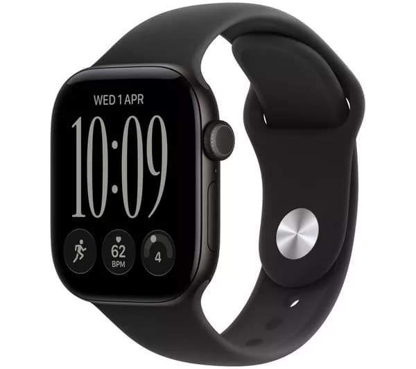 APPLE Watch Series 12 Cellular - 42 mm Black Aluminium Case with Black Sport Band, S/M