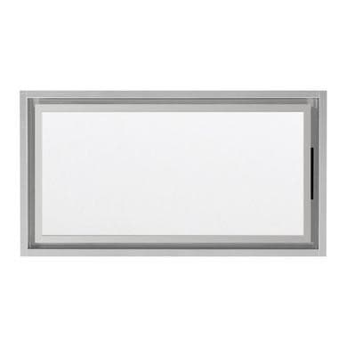 electriQ 90cm Ceiling Cooker Hood with LED Panel - White & Stainless Steel