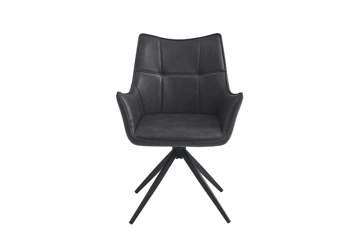 Vito Dining Chairs | Leather | Black | Set of 2
