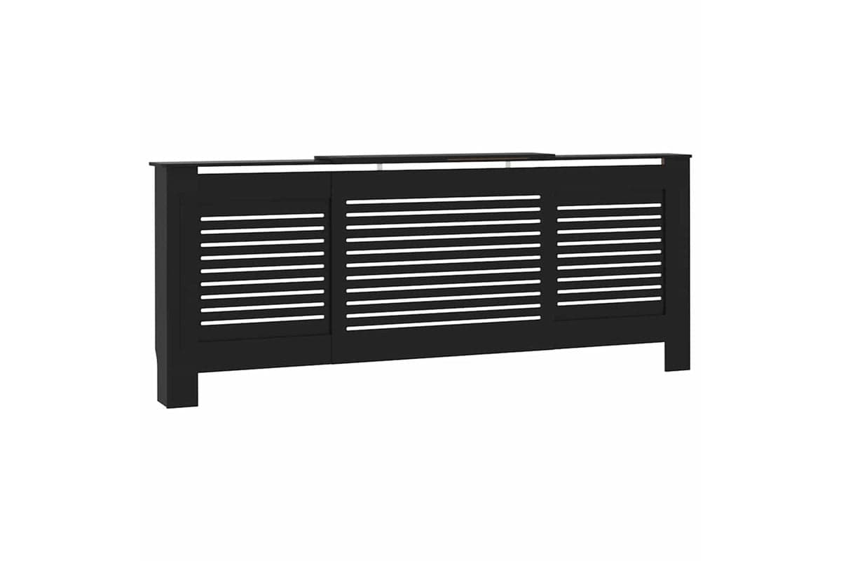 vidaXL Mdf Radiator Cover Black 205cm