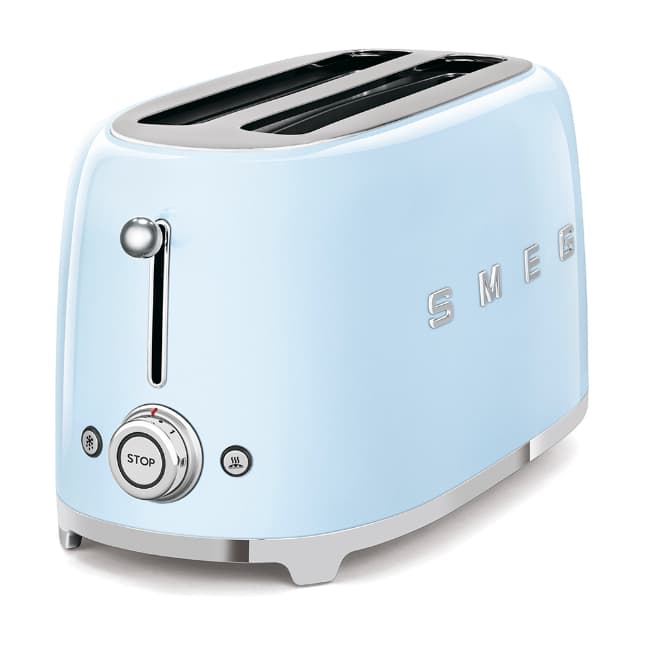 Smeg 50's Retro Style 4 Slice Toaster | Pastel Blue | TSF02PBUK