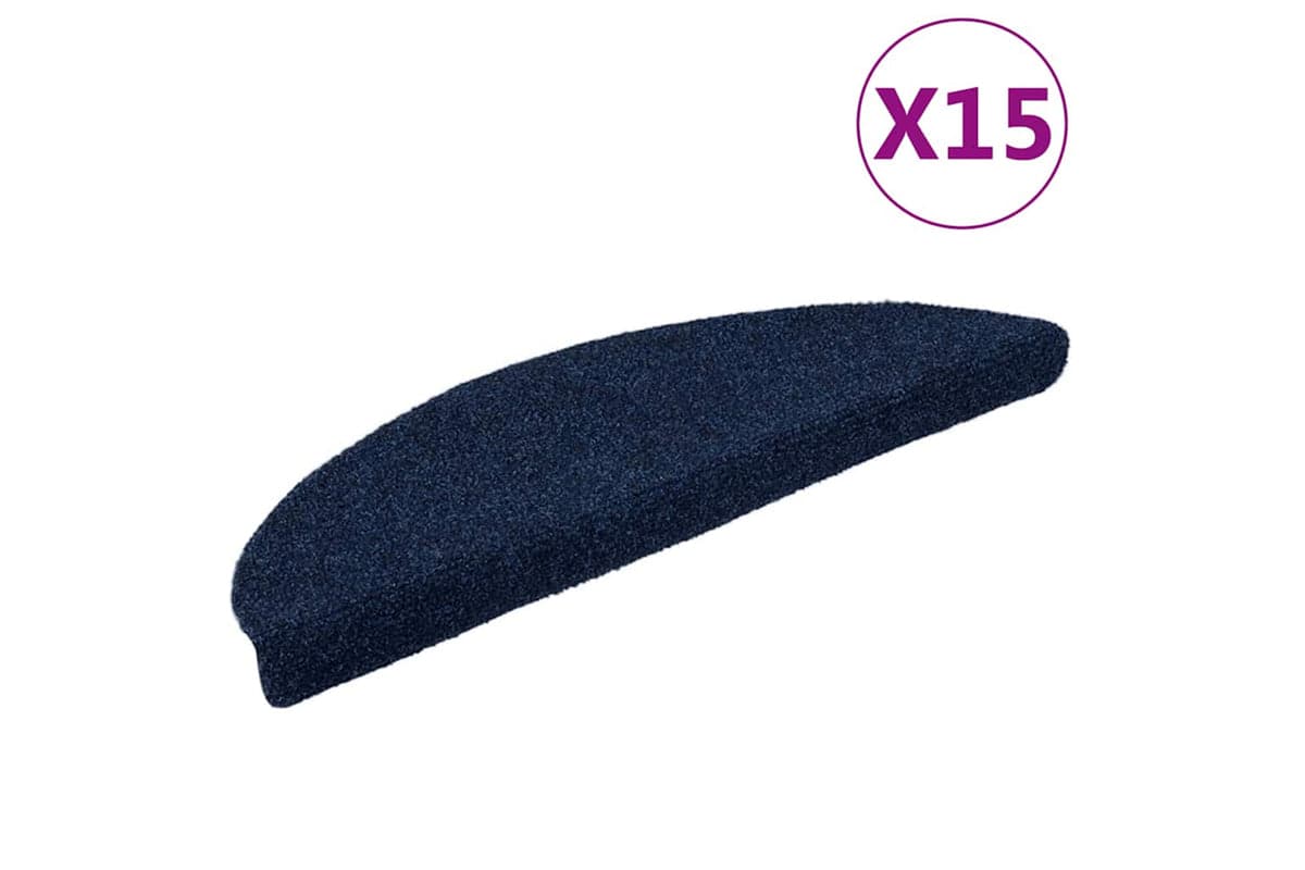 vidaXL 322356 Self-adhesive Stair Mats 15 Pcs Navy 56x17x3cm Needle Punch