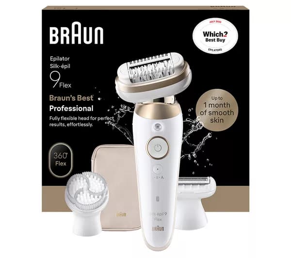 BRAUN Silk-épil 9 Flex 9 3D SE9-060 Wet & Dry Epilator - Gold