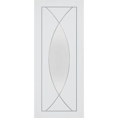 Internal White Primed Glazed Door with Clear Glass - Pesaro - XL Joinery