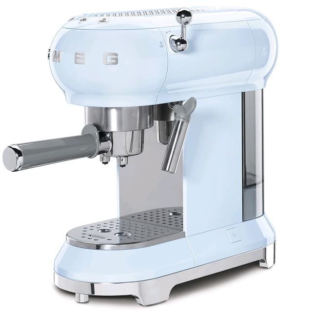 Smeg 50's Retro style Espresso Coffee Machine Pastel Blue | EFCF01PBUK