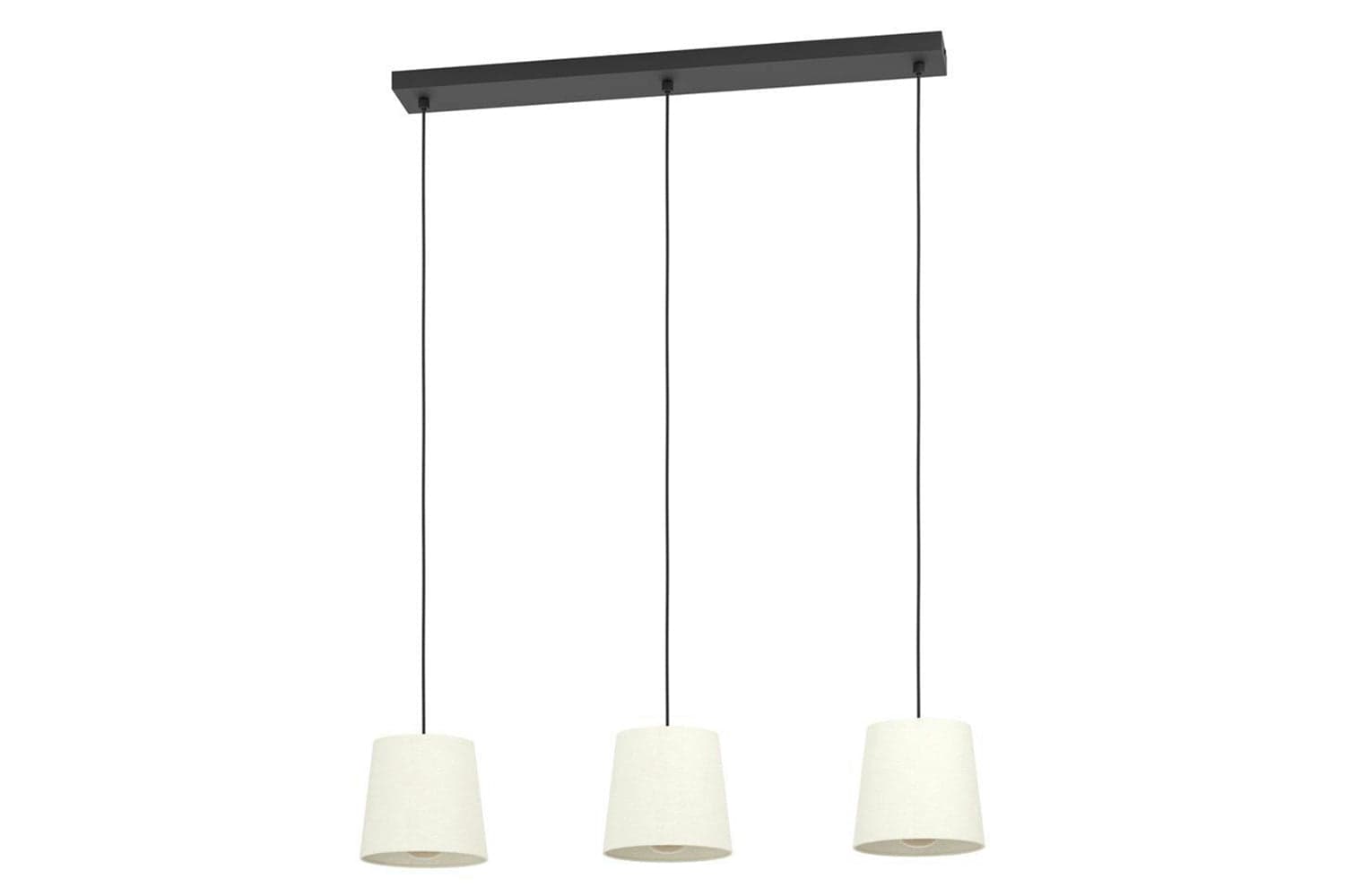 Eglo | Febres Fabric and Steel Shade 3-light Pendant Light | Black/White