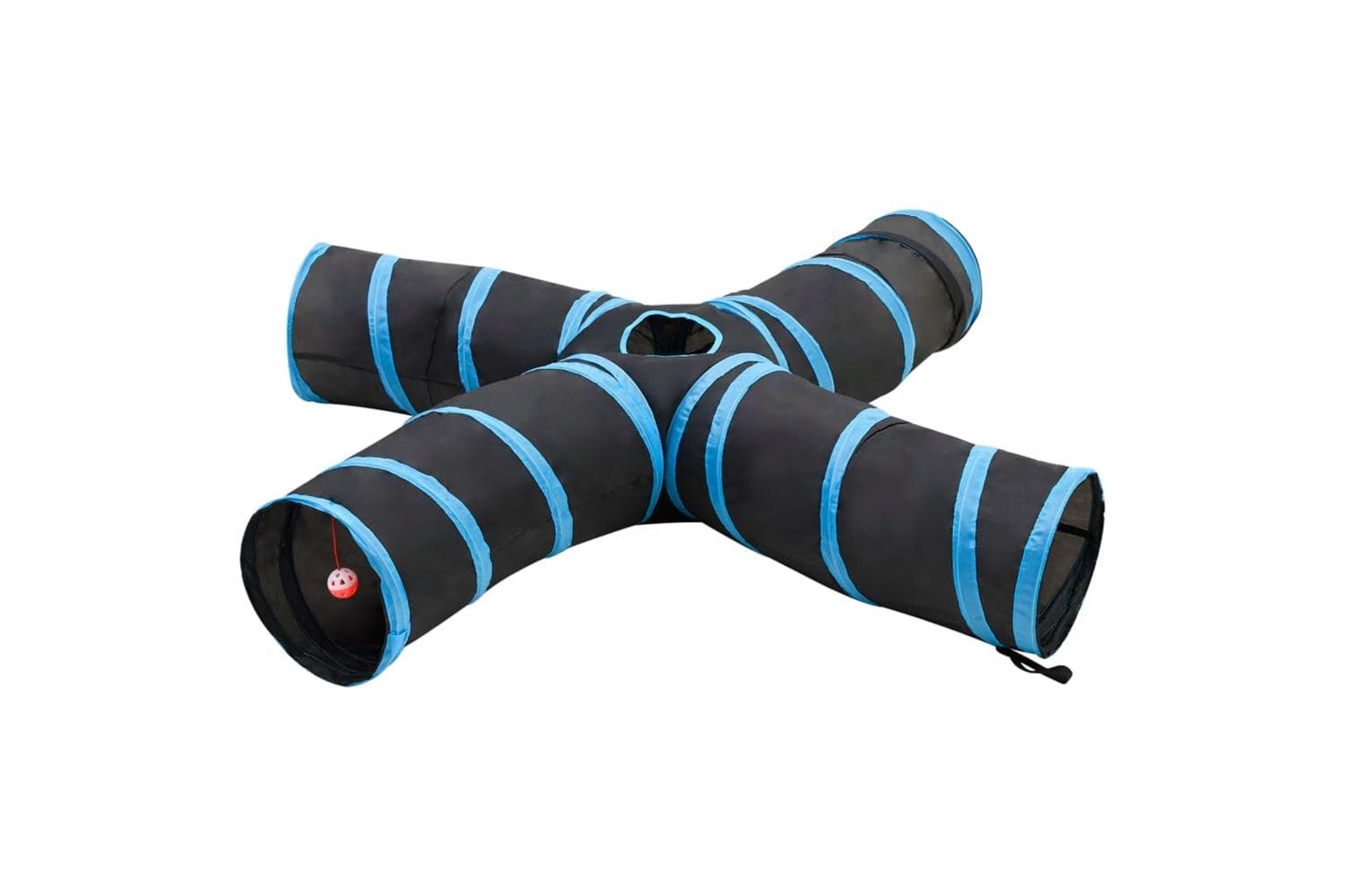 vidaXL 172187 Cat Tunnel 4-way Black And Blue 25cm Polyester