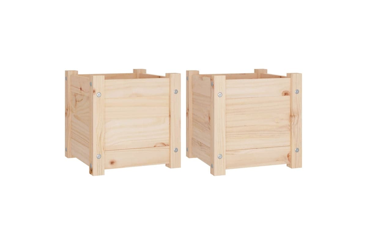 vidaXL 810523 Garden Planters 2 Pcs 31x31x31cm Solid Pinewood