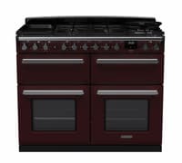 Rangemaster Estel Deluxe 110cm Dual Fuel Range Cooker - Bordeaux with Chrome Trim | ESDLB110DFPBOR/CM1