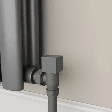 Elego Anthracite Gray Modern Manual Angled Radiator Valves (pair)