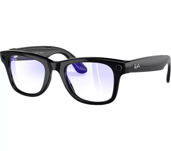 RAY-BAN META Wayfarer Glasses - Shiny Black, Clear