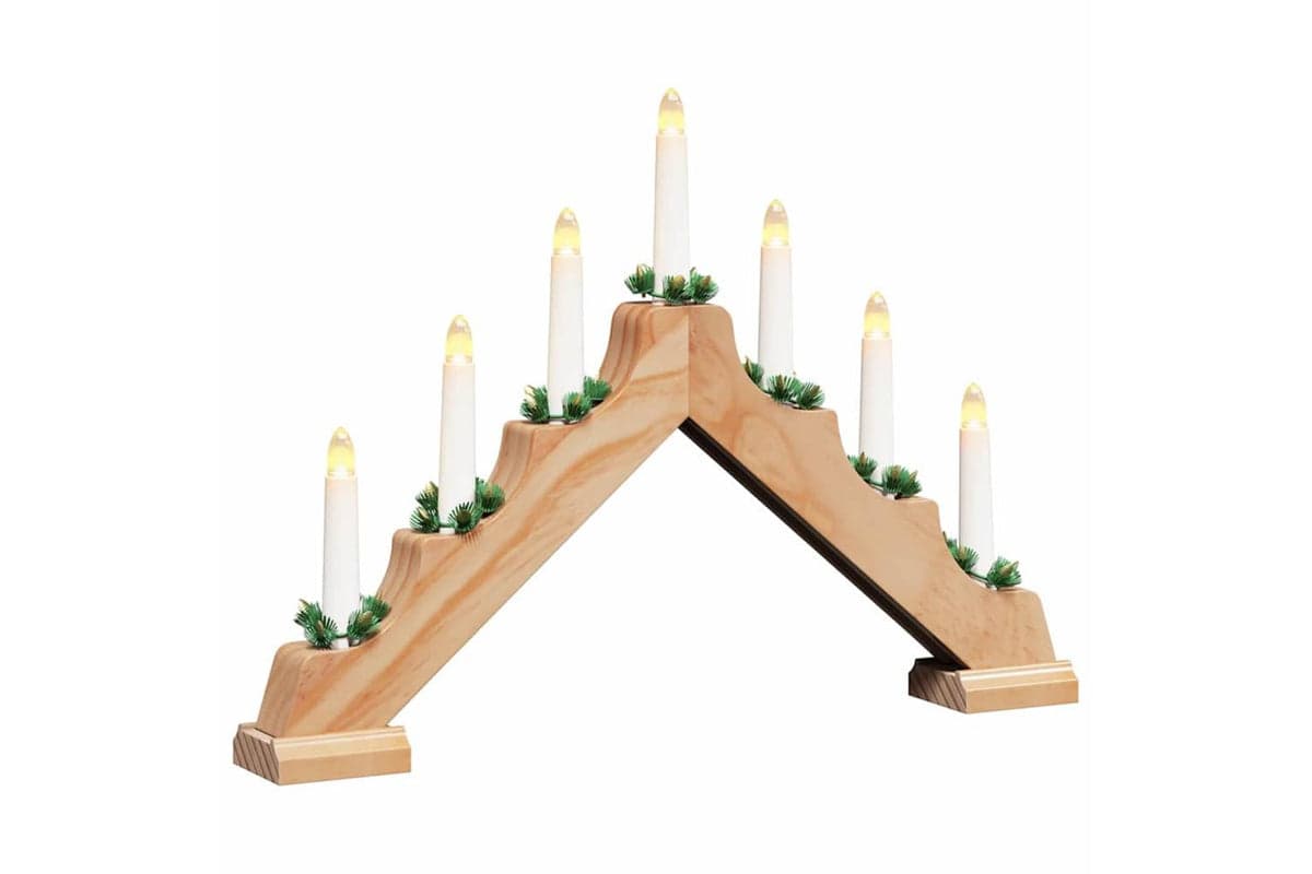 Vidaxl Christmas Candle Bridge Brown 395 X 5 X 29 Cm Solid Pine Wood