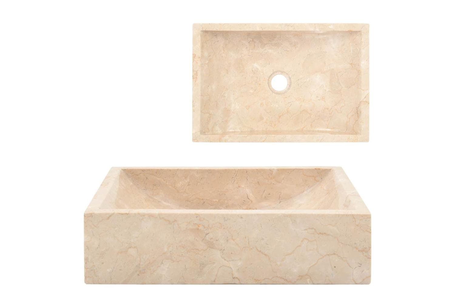 Vidaxl Sink 45x30x12 Cm Marble High Gloss Cream