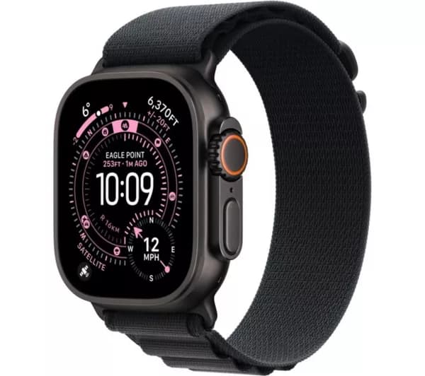 APPLE Watch Ultra 3 Cellular - 49 mm Black Titanium Case with Black Alpine Loop, Medium