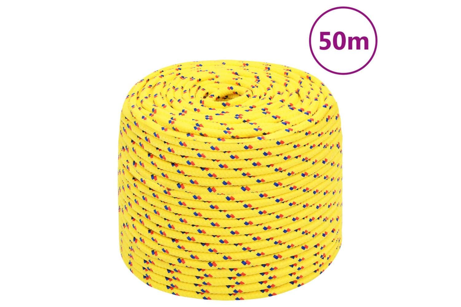 vidaXL 152608 Boat Rope Yellow 8mm 50 M Polypropylene