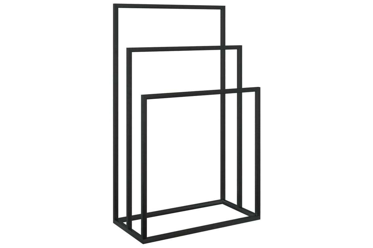 Freestanding Towel Rack Black 48x24x79 Cm Iron