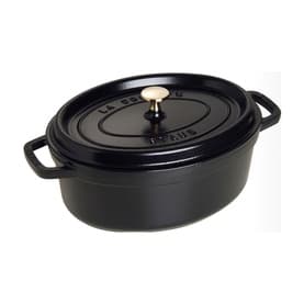 La Cocotte 29cm Oval Cast Iron Cocotte Black