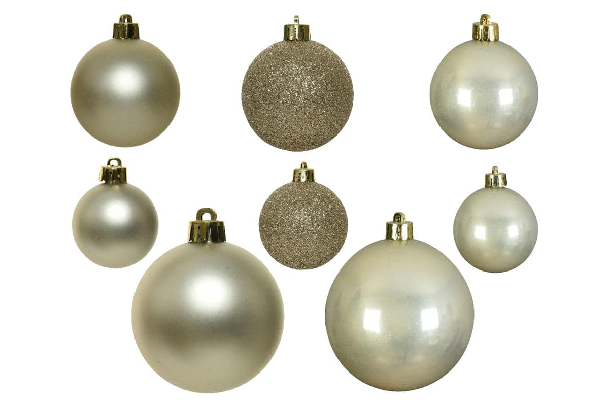 Christmas Decoration | Kaemingk Shatterproof Mix Of Baubles Pearl | 26 Pack