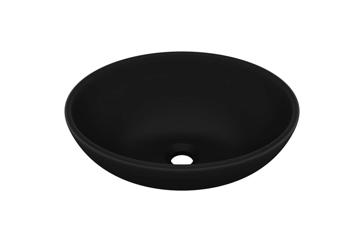 vidaXL 146931 Luxury Basin Oval-shaped Matt Black 40x33cm Ceramic