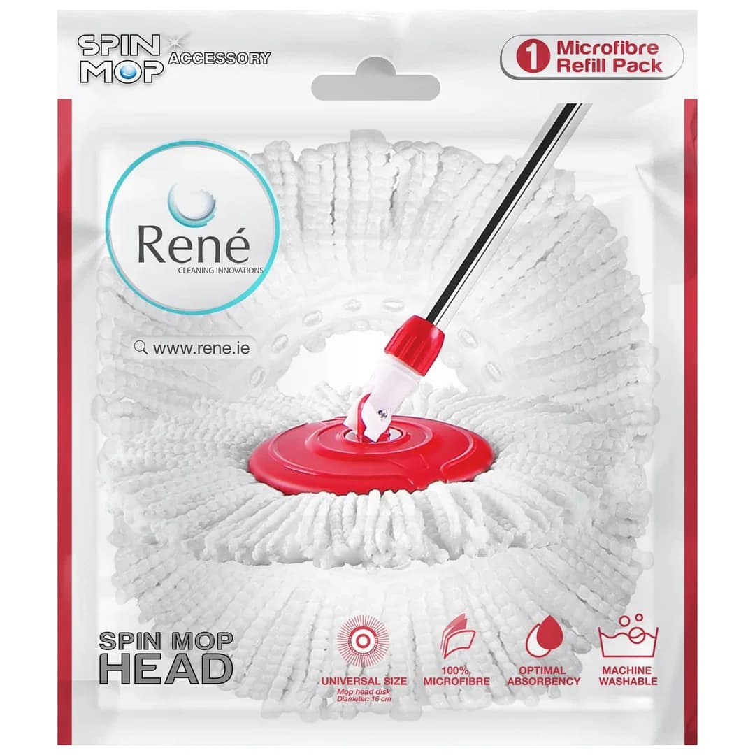 Rene Spin Mop Replacement Microfibe Head