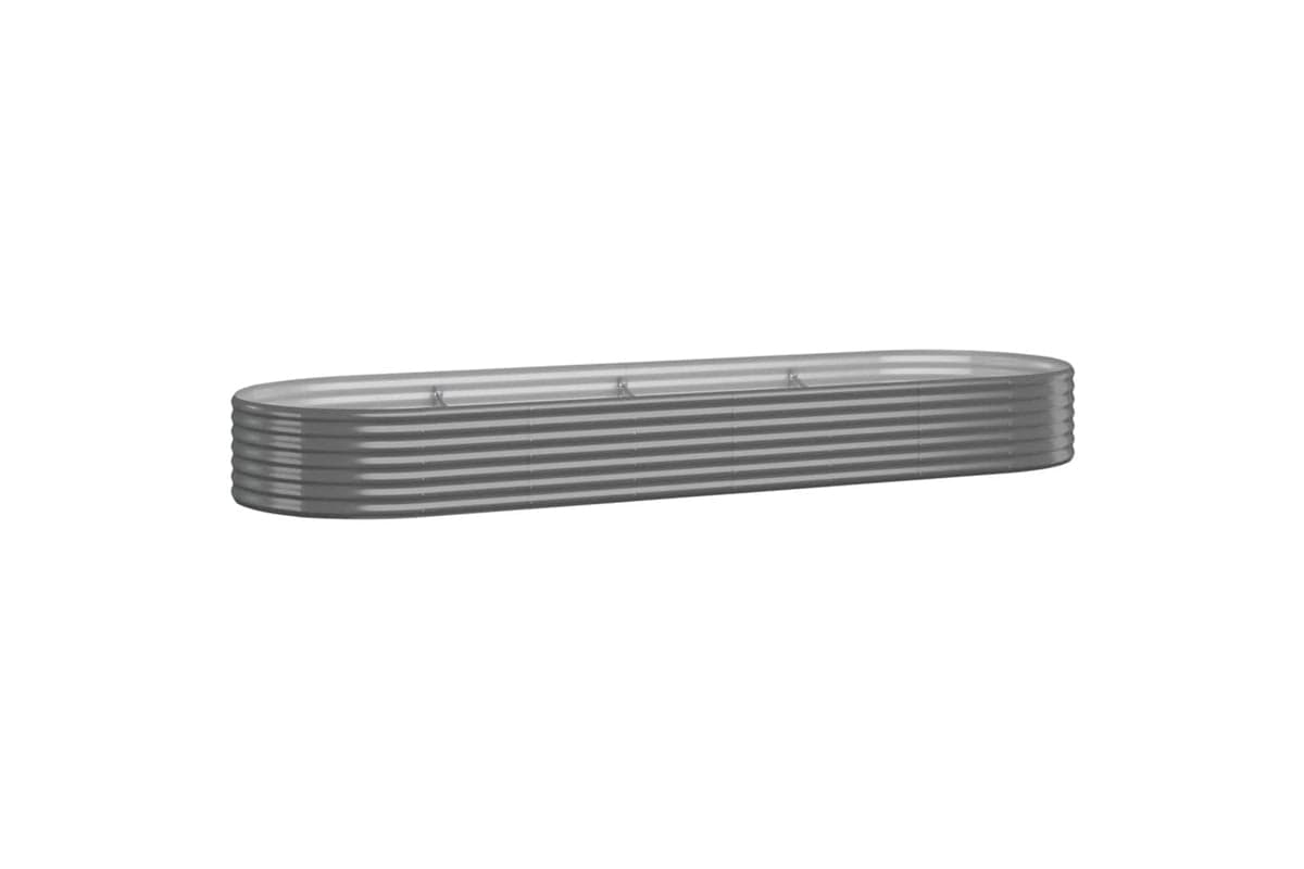 vidaXL 318999 Garden Raised Bed Powder-coated Steel 322x100x36cm Grey