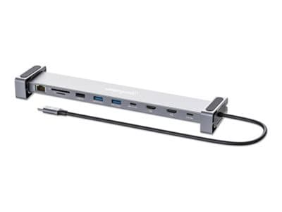MANHATTAN - 10-in-1 - docking station - USB-C 3.2 Gen 1 - 2 x HDMI - 1GbE