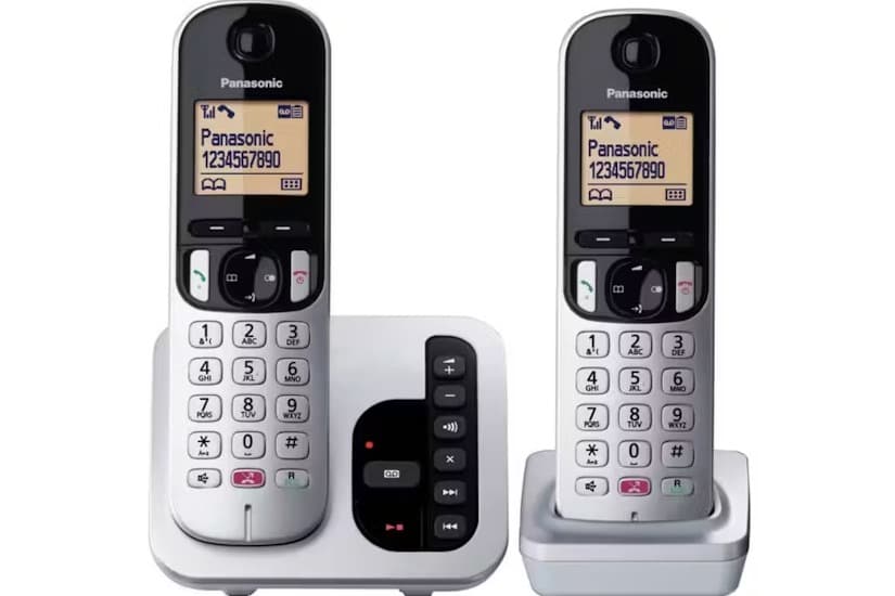 Panasonic Twin Cordless House Phone Set | Answering Machine - Silver | KX-TGC262S