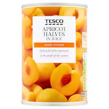 Tesco Apricot Halves In Juice 411G