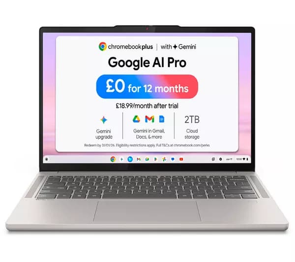LENOVO Chromebook Plus 14" - MediaTek Kompanio Ultra 910, 256 GB UFS, Grey