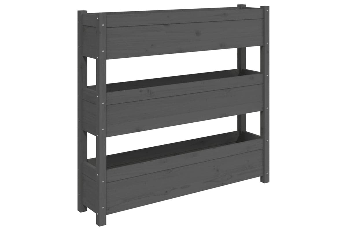 vidaXL 823922 Planter Grey 112x25x104.5cm Solid Wood Pine