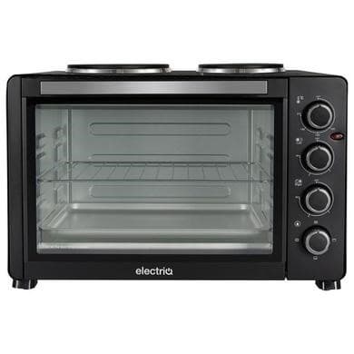 Refurbished electriQ eiQ45LOVN Mini Oven with Dual Hotplates Black