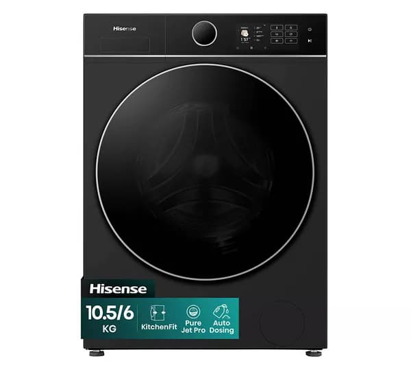 HISENSE KitchenFit 5i Series WD5I1045BBQ WiFi-enabled 10.5 kg Washer Dryer - Black