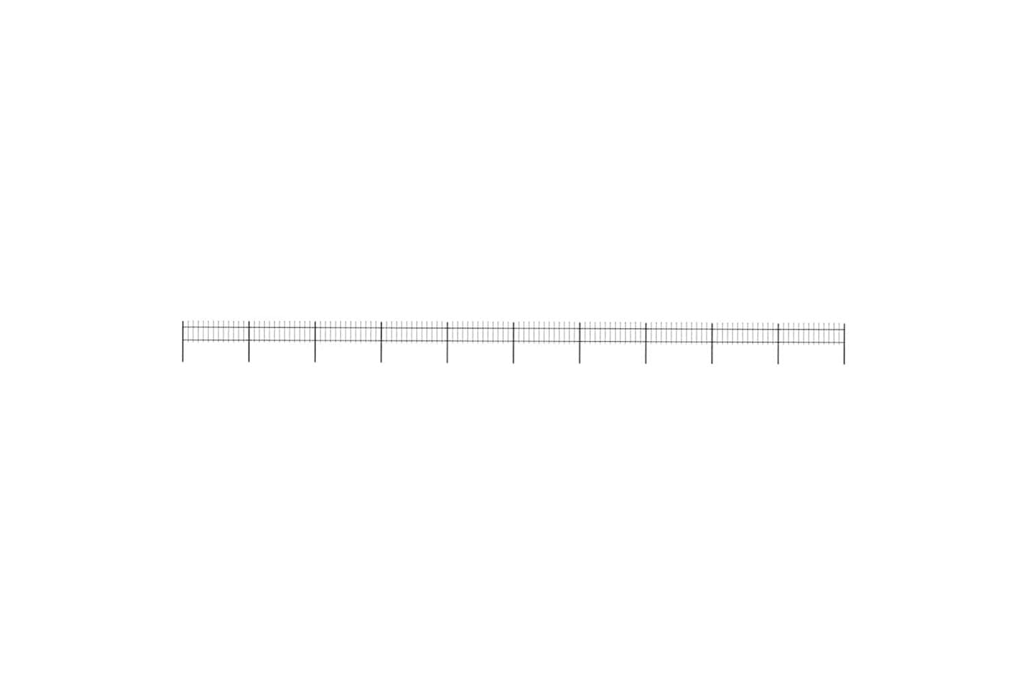 Vidaxl 277602 Garden Fence With Spear Top Steel 17x0.6 M Black